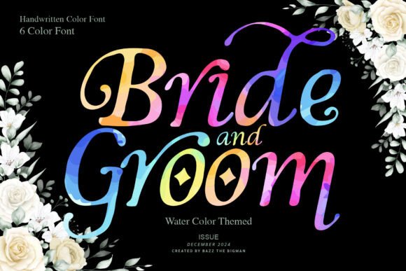 Bride and Groom: A Watercolor Font for Elegant Design