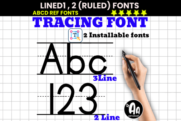Lined Ruled Tracing Duo: A Font for Teaching and Design